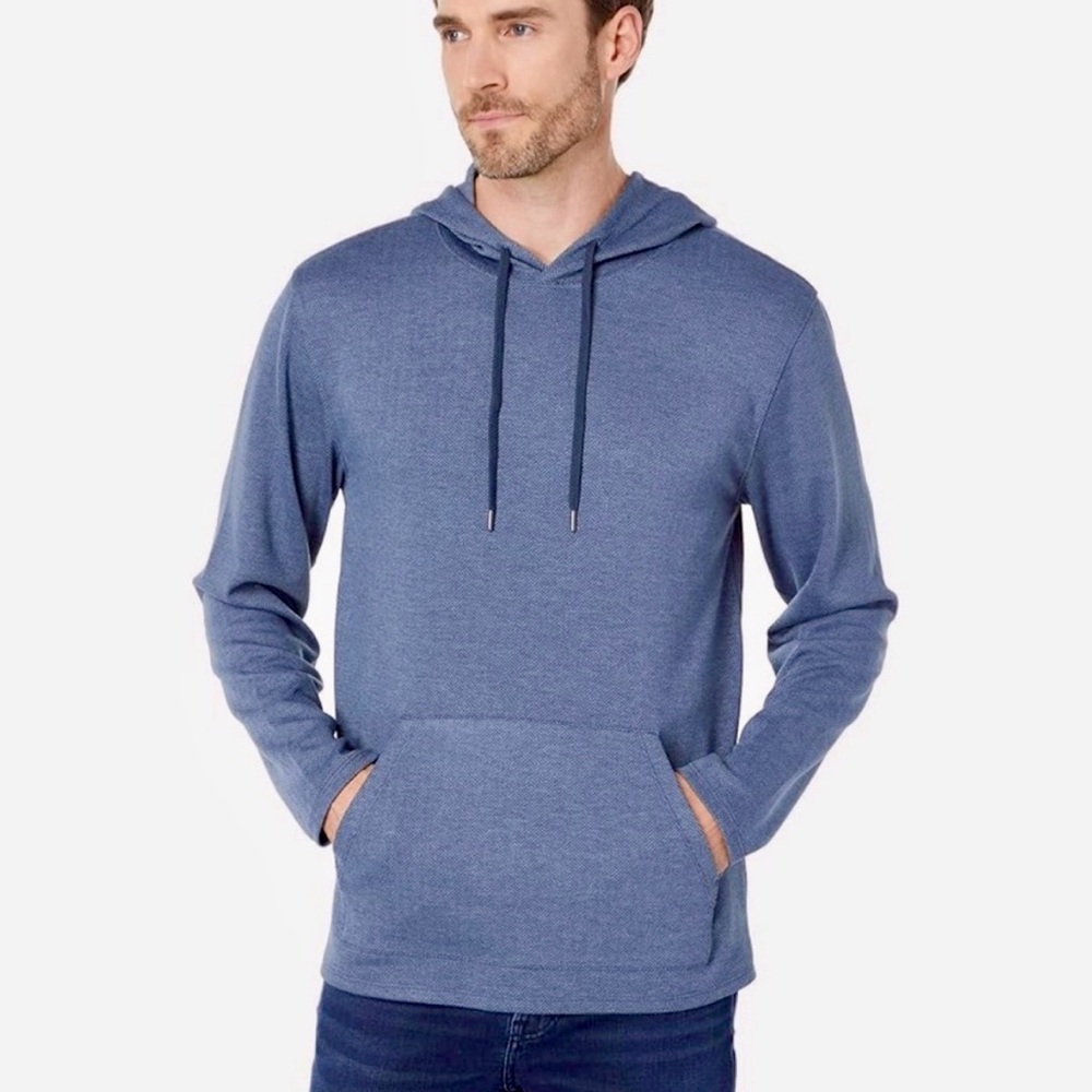 Vince Herringbone Hoodie Sweatshirt – Drawstring Hood, Kangaroo Pocket, Like New